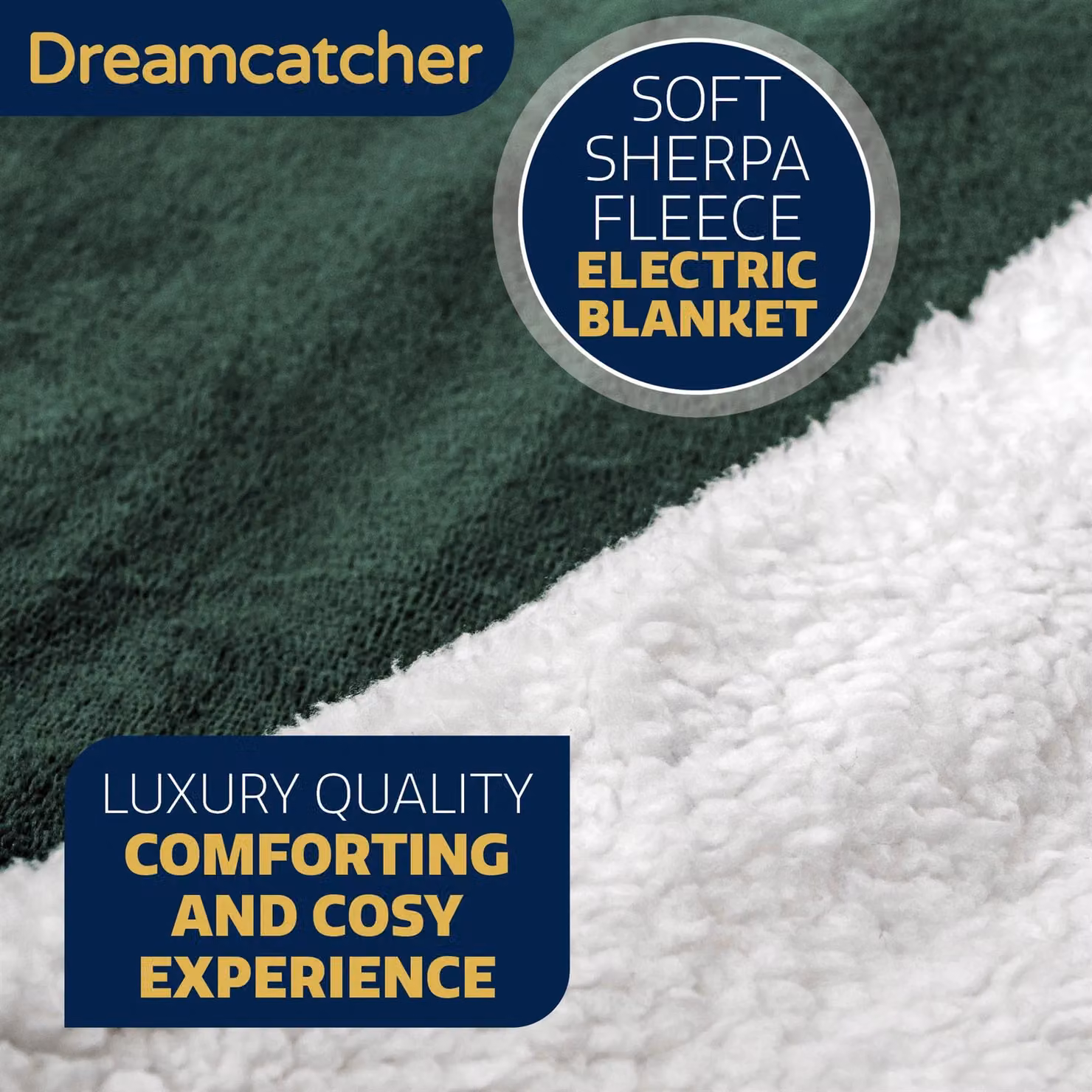 Dreamcatcher Deluxe Electric Heated Double Throw Blanket in Green with Soft Sherpa Micro Fleece and Variable Heat and Timer Settings – 5