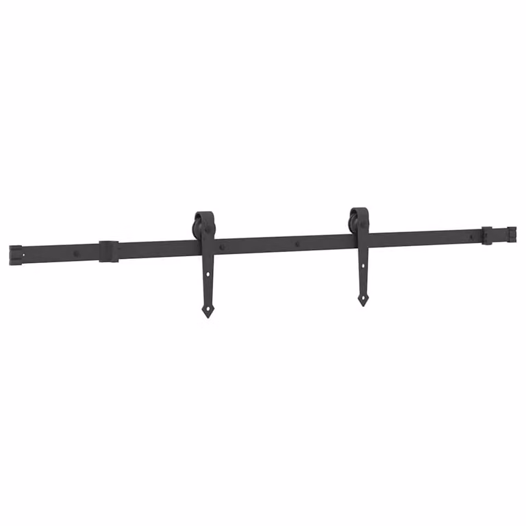 Berkfield Home Sliding Door Hardware Kit in Black Steel