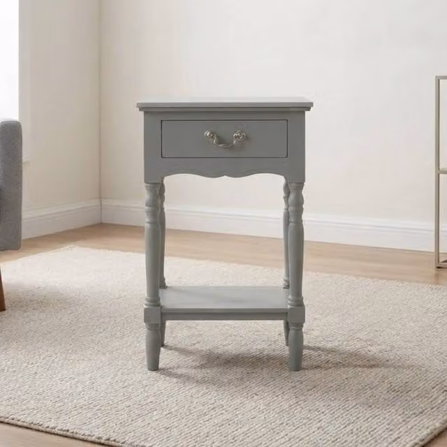 Garden Greatness Aqua Grey Marble Effect Composite End Table
