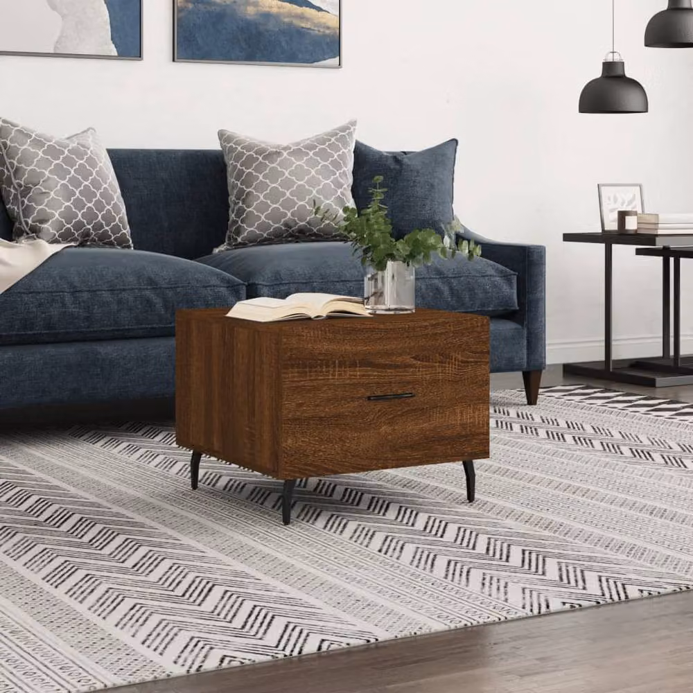 Berkfield Home Decorative Coffee Table in Brown Oak, W/D/H: 50 x 50 x 40 cm – 2