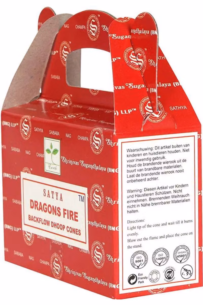 Satya Dragons Fire Backflow Dhoop Cones, Set of 6 Packets, Red – 3