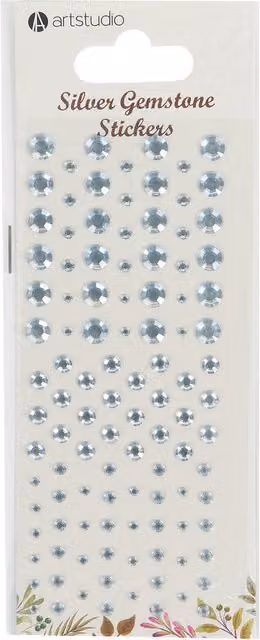 Art Studio Monochrome Gemstone Stickers in Multicolour, Grey and Silver