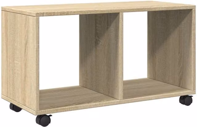 Berkfield Home vidaXL Rolling Cabinet in Sonoma Oak, Light Tan, W/D/H: 72 x 33 x 42.5 cm – 1