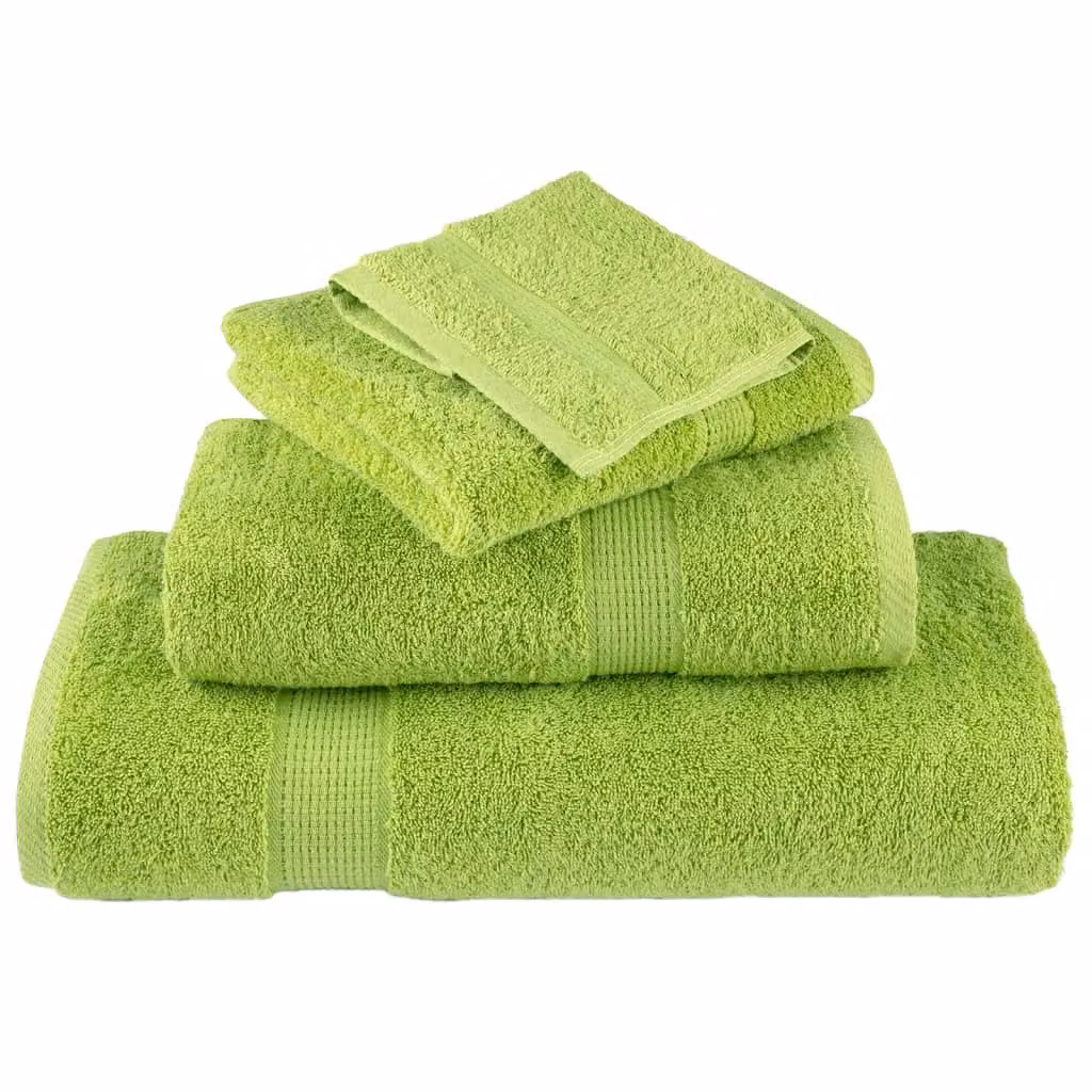 Berkfield Home SOLUND Premium Cotton Soap Towels, Apple Green, 4 Pack, W: 30 cm x H: 30 cm, 600 gsm – 2