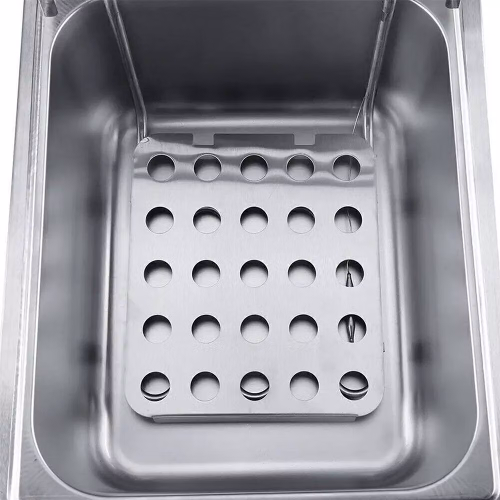 Hinsinc 10L Commercial Electric Deep Fat Fryer with Chip Basket in Silver Stainless Steel – 3