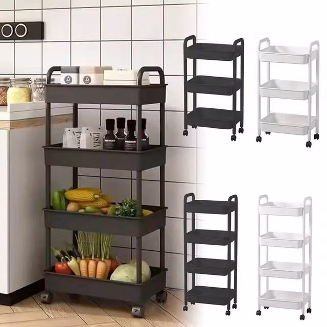 SPETLEK 4 Tier Storage Trolley Cart in Black – 1