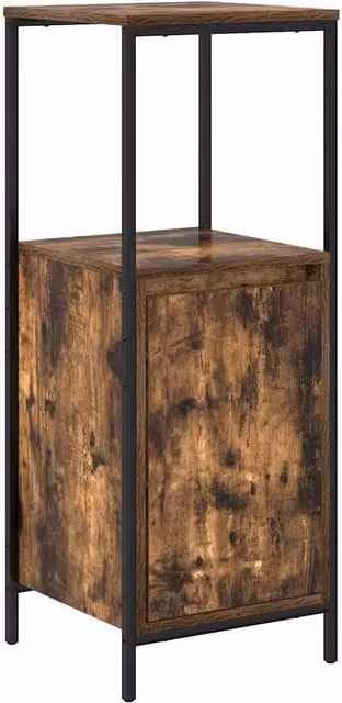 Berkfield Home Bathroom Cabinet with Shelves in Smoked Oak Brown, W/D/H: 36 x 35 x 95 cm