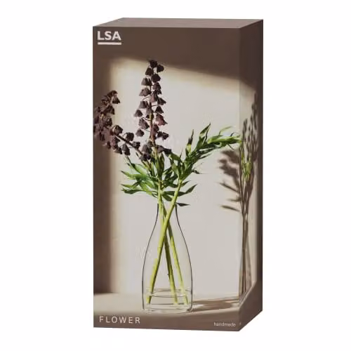 LSA International Flower Kiln Vase, Handmade Mouthblown Glass, Clear, Height: 16.5 cm – 2