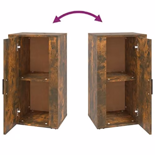 vidaXL Smoked Oak Sideboard in Brown, W/D/H: 40 x 33 x 70 cm – 3