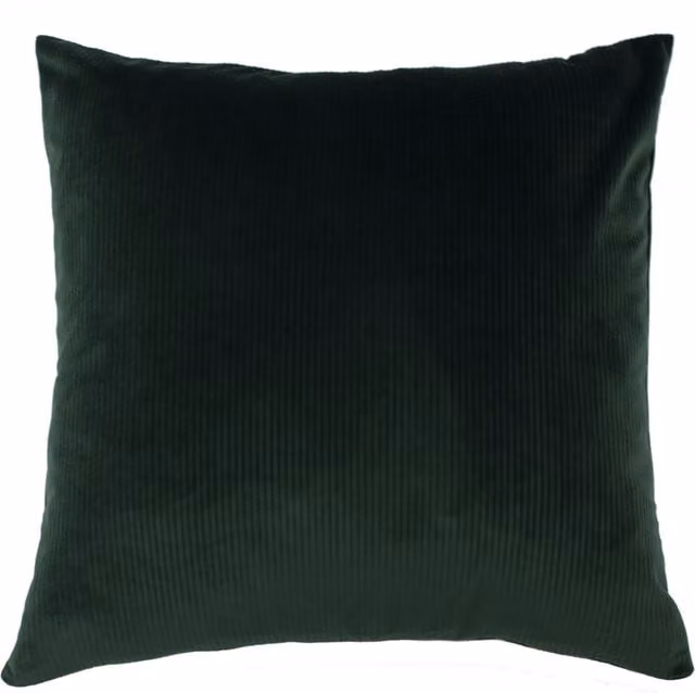 Make it a Home Aurora Square Velvet Cushion in Green and Black with Feather Filling, W/D/H: 45 x 45 x 45 cm