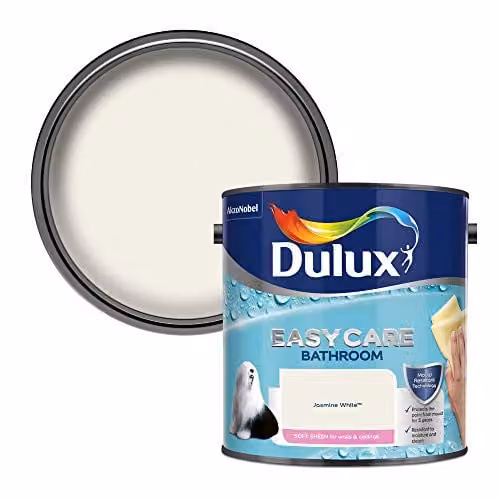 Dulux White Mould Resistant Water Based Satin Gloss Emulsion Paint, 2.5 l
