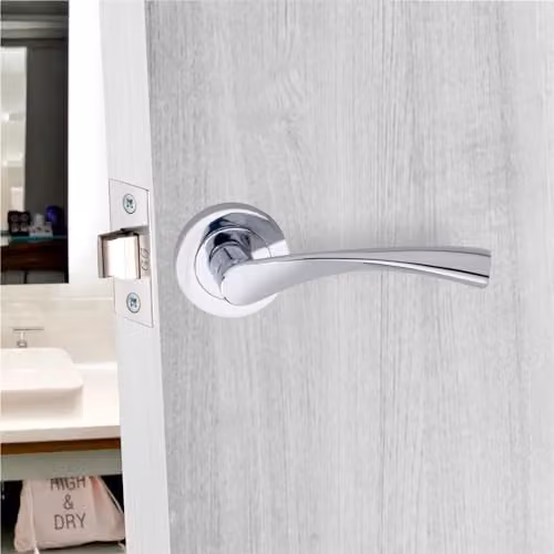 Golden Grace Astrid Door Handles in Polished Chrome, 5 Sets – 2