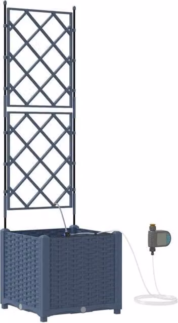 Berkfield Home Grey Garden Planter with Water Irrigation System