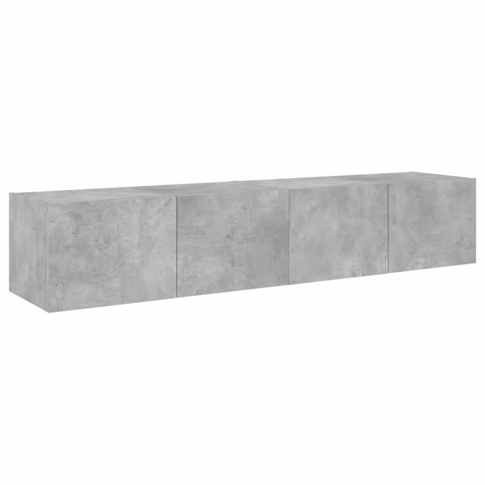 Berkfield Home Set of 2 Modern TV Wall Cabinets with LED Lights in Concrete Grey, W/D/H: 80 x 35 x 31 cm – 3
