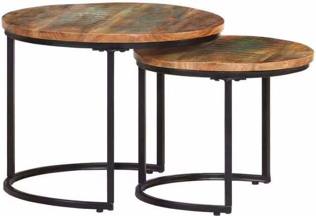 Berkfield Home Nesting Tables, Set of 2, Brown Solid Reclaimed Wood
