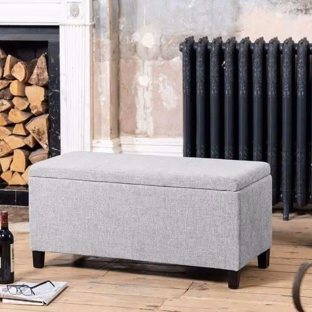 Artemis Home Henbury Storage Ottoman in Light Grey