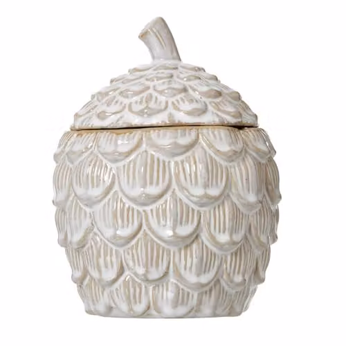 Love Lace Organic White Ceramic Pine Cone Trinket Bowl W/D/H: 16 x 13 x 13 cm