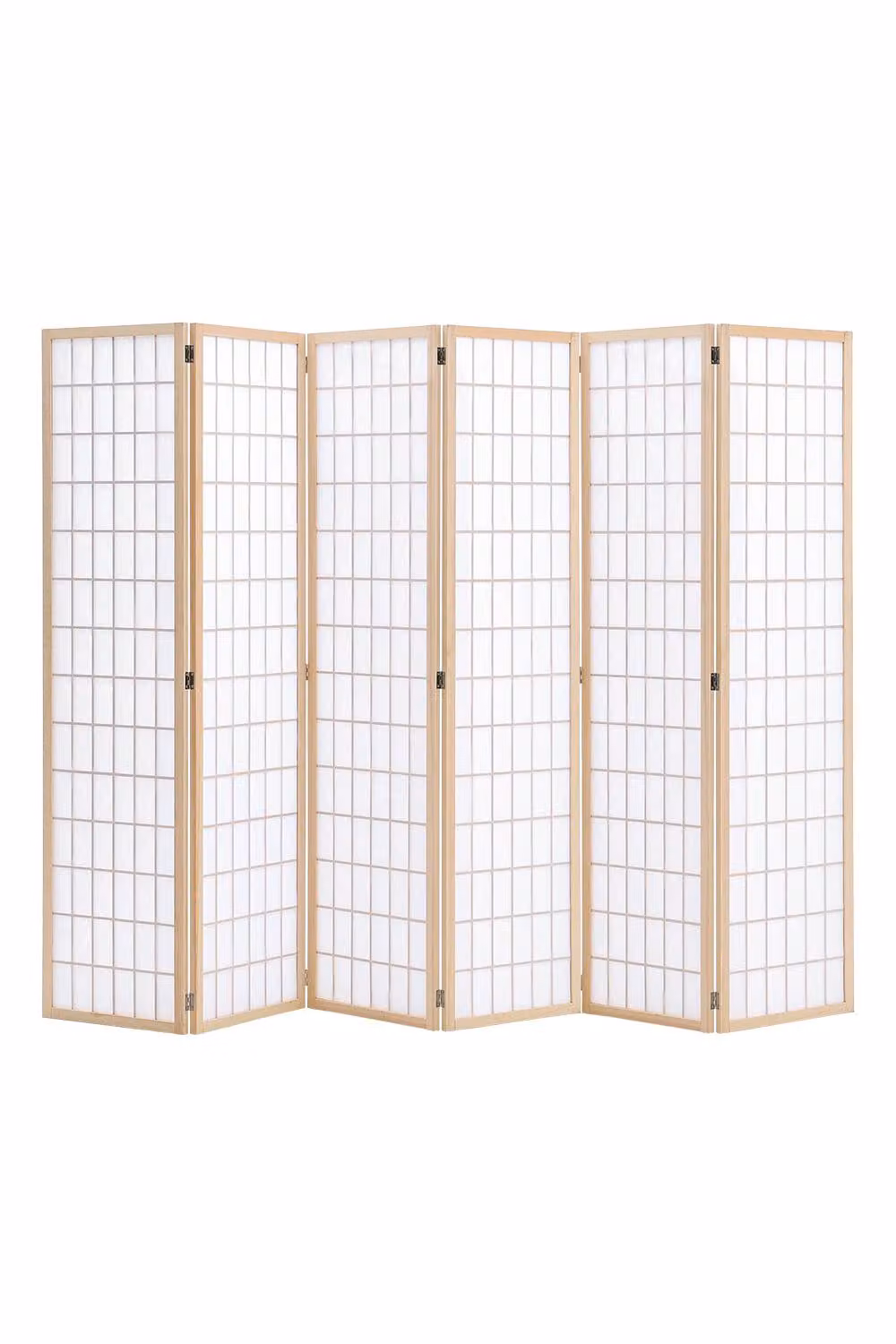 Living and Home 6-Panel Natural Solid Wood Folding Room Divider Screen – 2