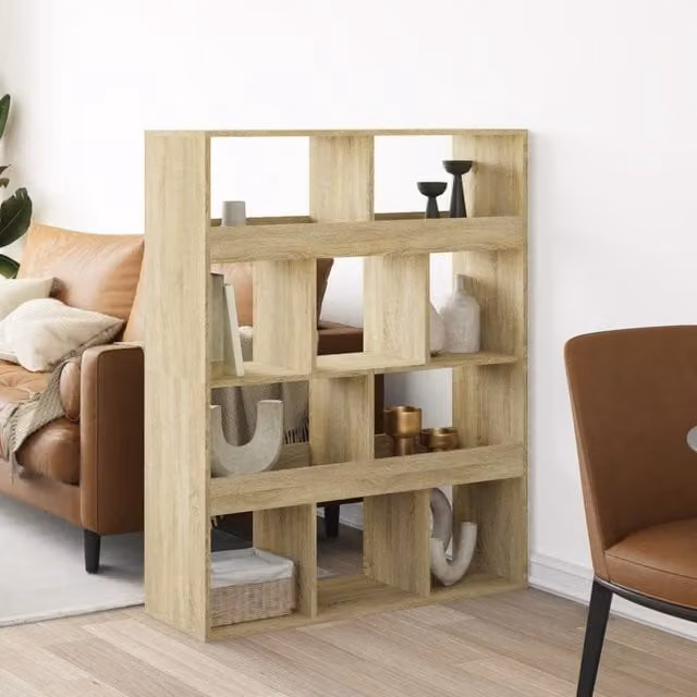 Berkfield Home Sonoma Oak Room Divider in Brown, W/D/H: 100 x 33 x 125.5 cm – 1