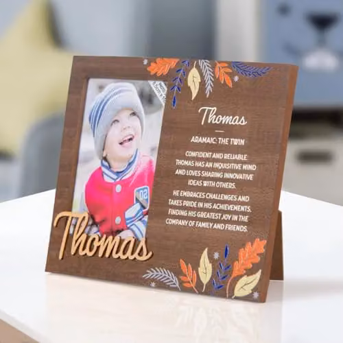 History & Heraldry Pre-personalised Child's Thomas Picture Frame, Brown, W/H: 11 x 8.5 cm – 1