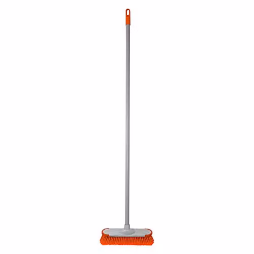 Charles Bentley Orange Indoor Broom with Soft Flagged Bristles and Metal Handle, W/D/H: 120 x 14 x 14 cm