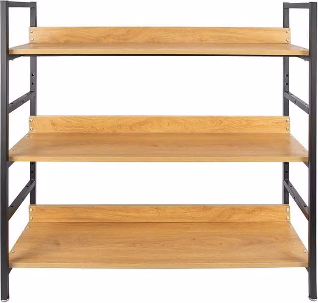 KORVIXA Beige 3 Tier Modern Console Rack and Sofa Side Storage Rack W/D/H: 100 x 100 x 100 cm – 1