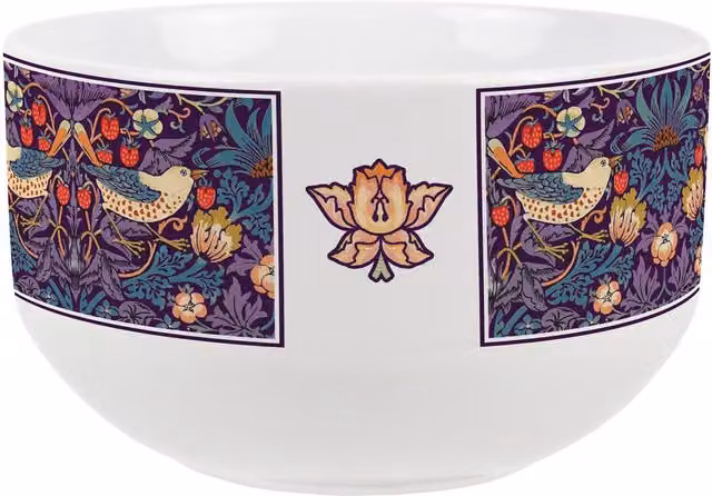Purely Home Floral Ceramic Bowl in Purple and White