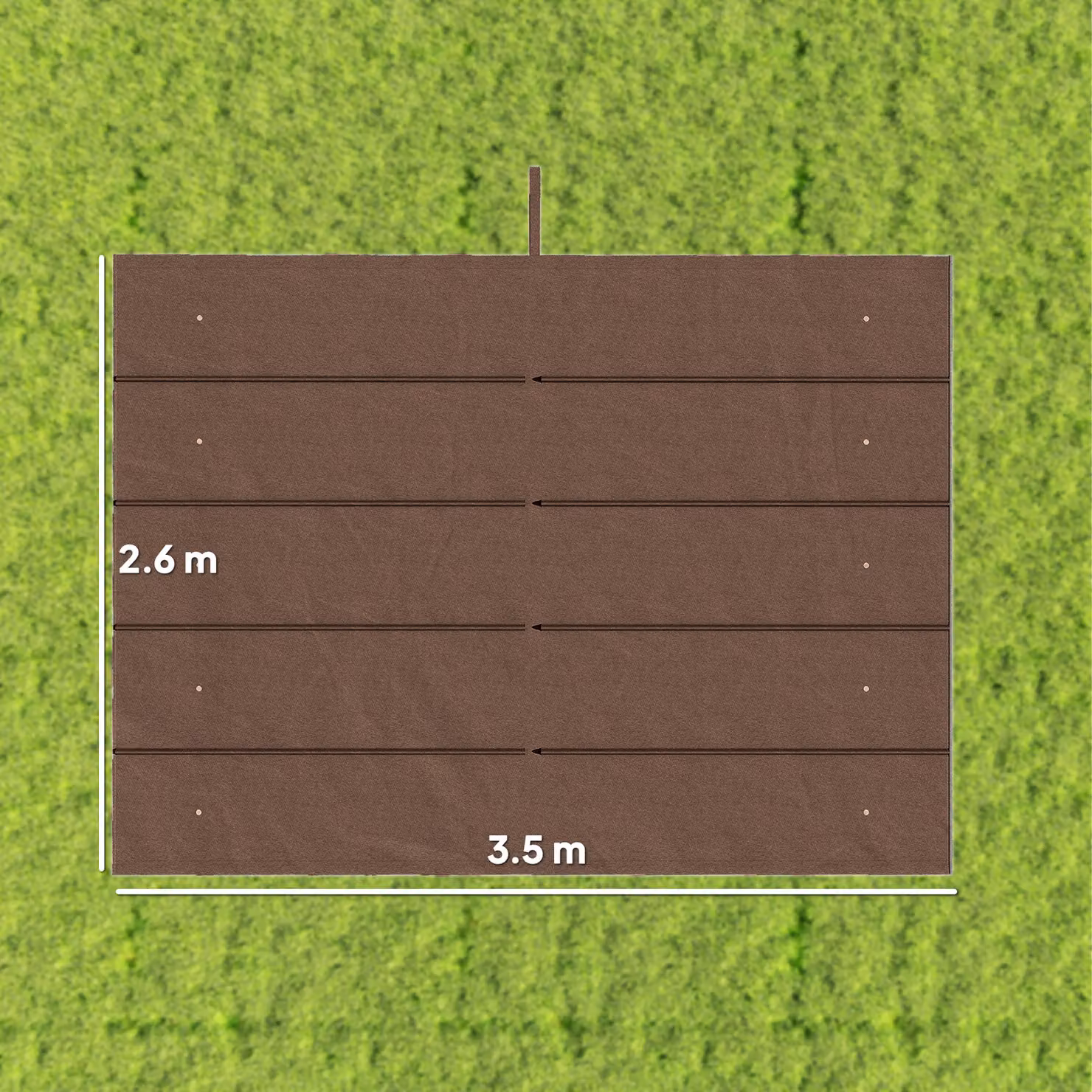 Outsunny Brown Retractable Pergola Replacement Canopy Fabric for 4 x 3 m Frame, 3.5 x 2.6 m – 3
