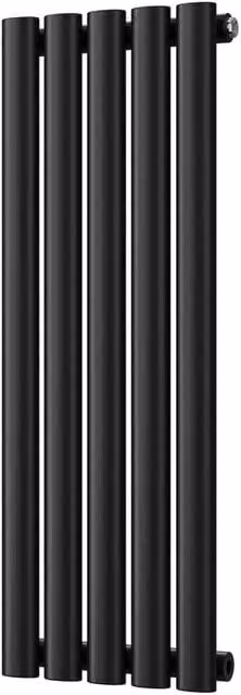 UK Radiators Omeara Black Elliptical Tube Horizontal Designer Radiator, W: 29.0 cm, H: 80.0 cm – 1