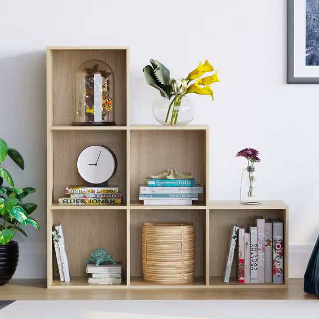 Vida Designs Durham 6 Cube Staircase Storage Unit in Oak Brown