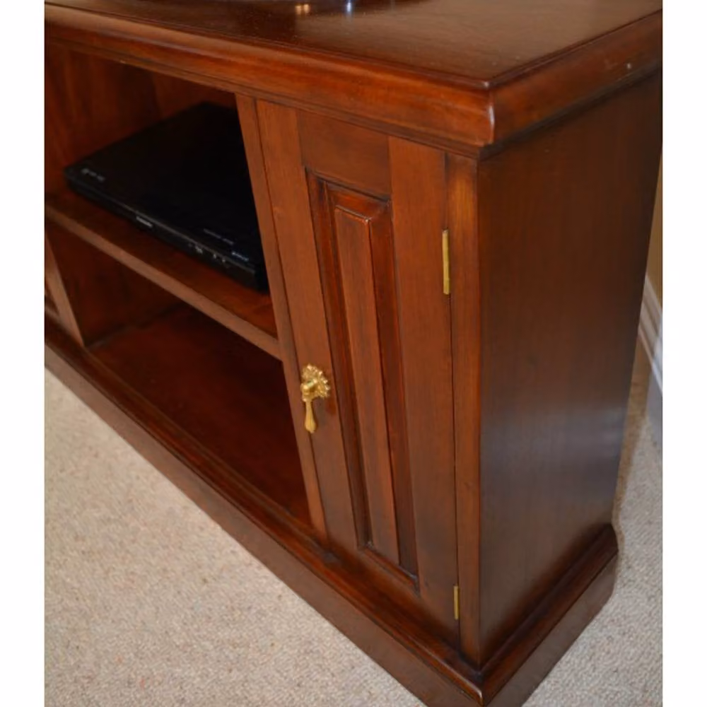 Lock Stock and Barrel Furniture Ltd Solid Corner TV Unit in Brown Mahogany Wood, W90 x D40 x H56 cm – 3