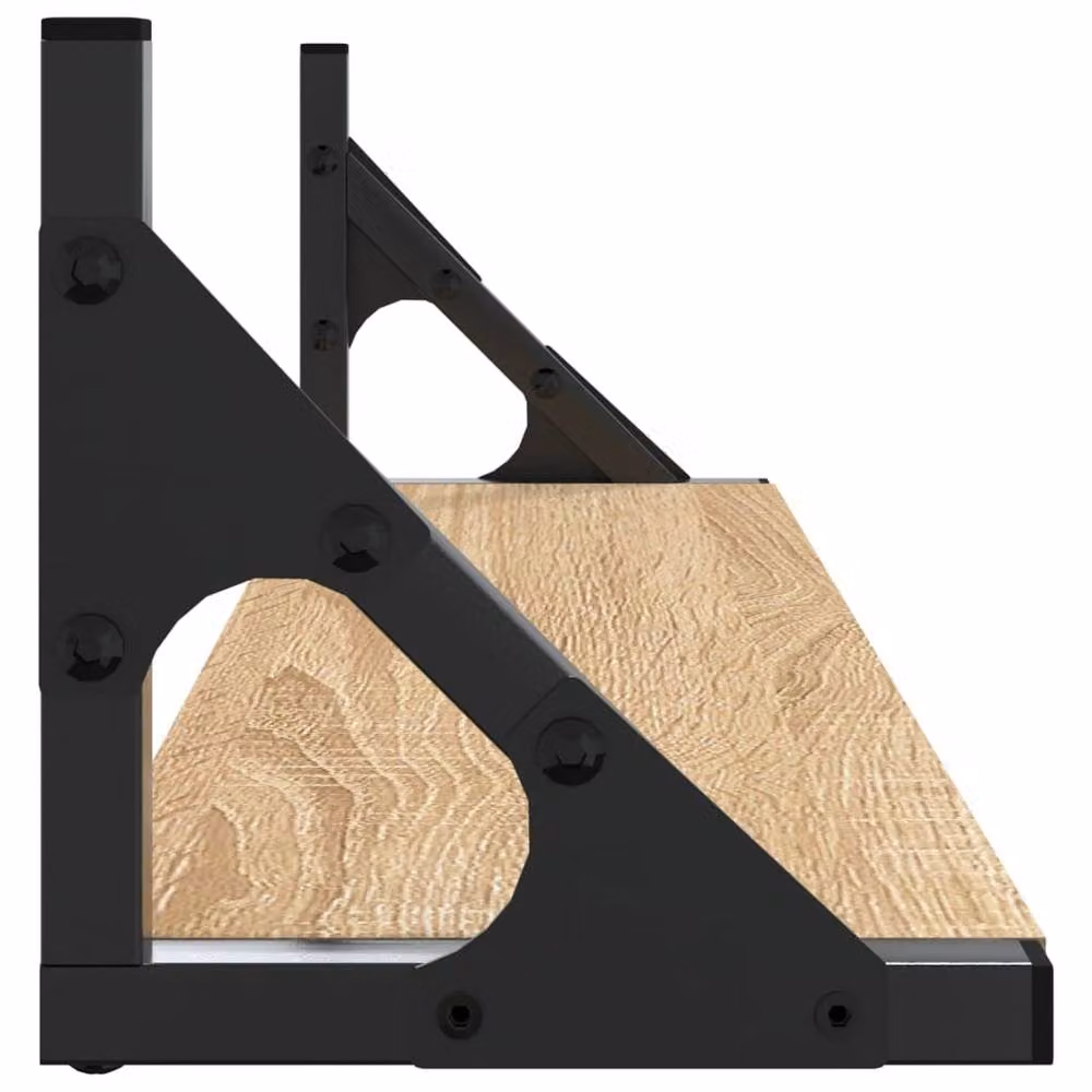 Berkfield Home Beautiful Wall Shelves, 2 Pack, Sonoma Oak, Light Brown, W: 60 cm, D: 15 cm, H: 15.5 cm – 4