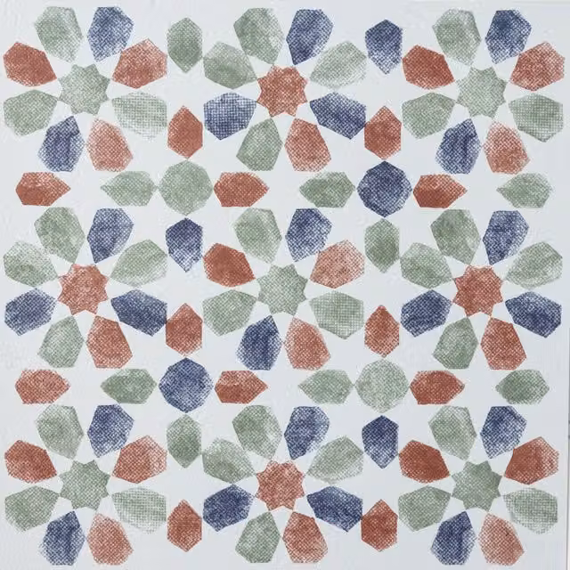 d-c-fix Spanish Leaves Mediterranean Floral Self-Adhesive Vinyl Floor Tiles, Green and Multicolour, 1sqm