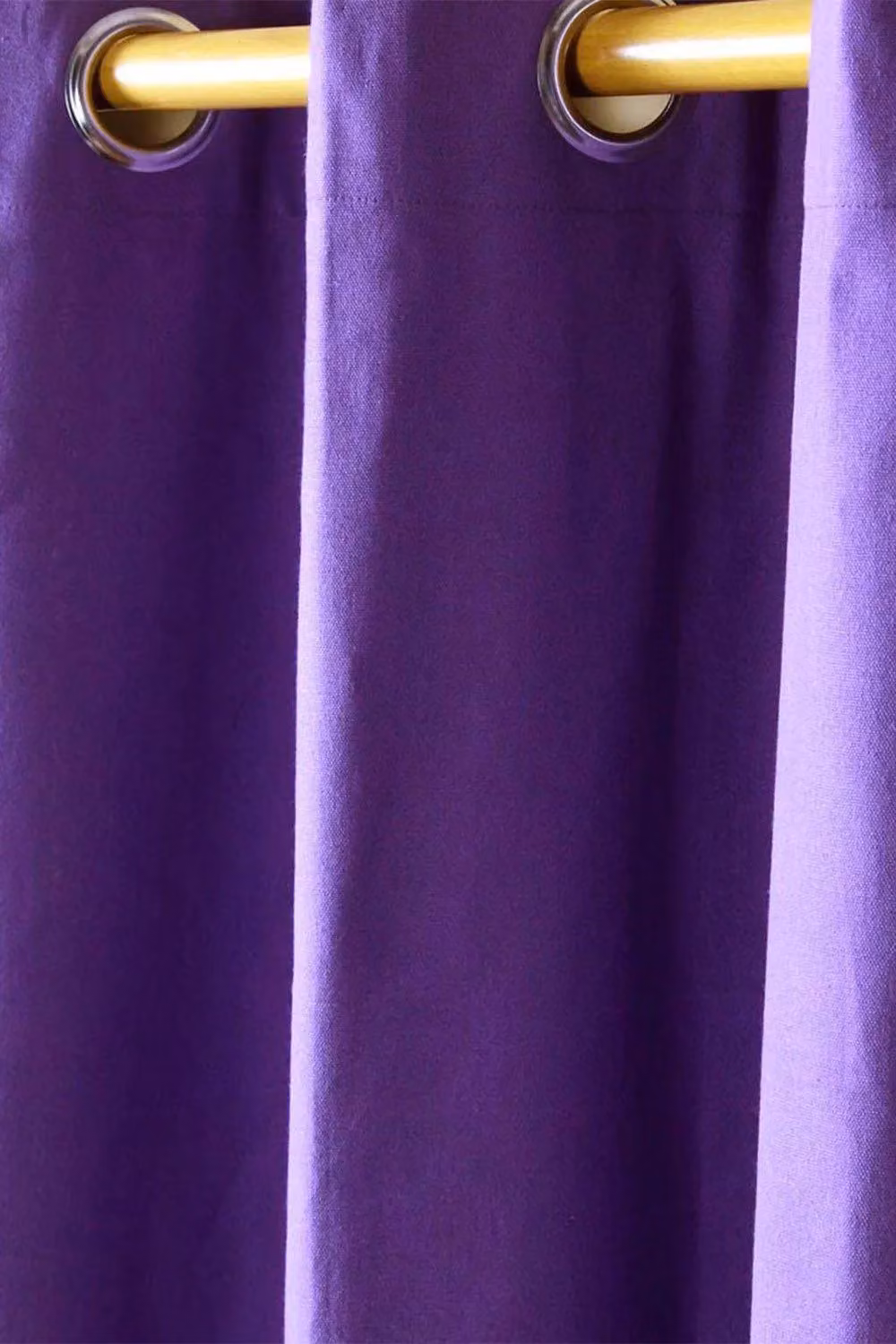 Homescapes Plain Purple Cotton Eyelet Curtain Pair, Width: 117 cm, Drop: 137 cm – 2