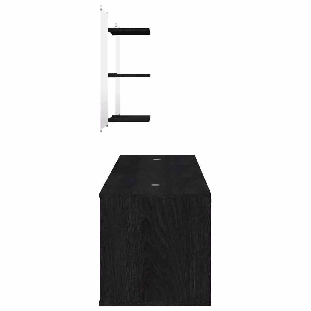 Berkfield Home 6 Piece Modern Black Matt MDF Bathroom Furniture Set – 3