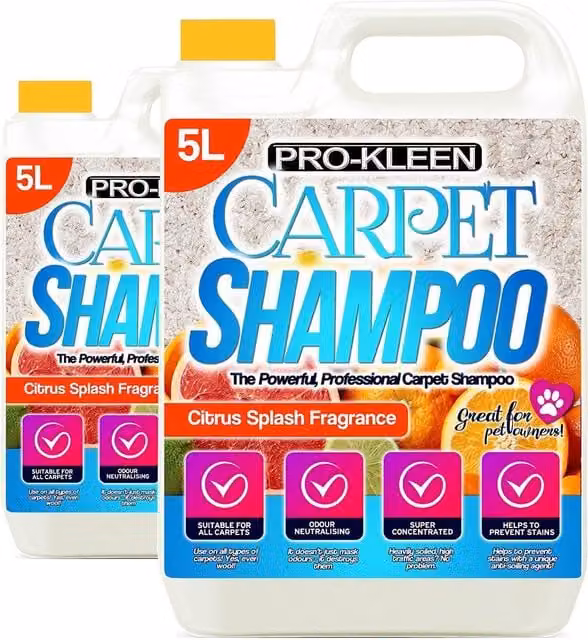 ProKleen Carpet Cleaning Shampoo Odour Remover with Citrus Fragrance, 2 x 5L