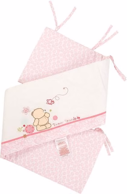 Forever Friends Pink and Orange Cotton Baby Bumper