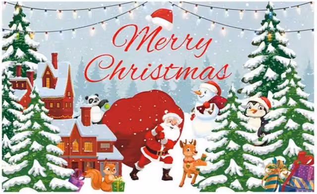 Leaper White Christmas Reindeer Party Decoration Backdrop, W: 150 cm x H: 150 cm – 1