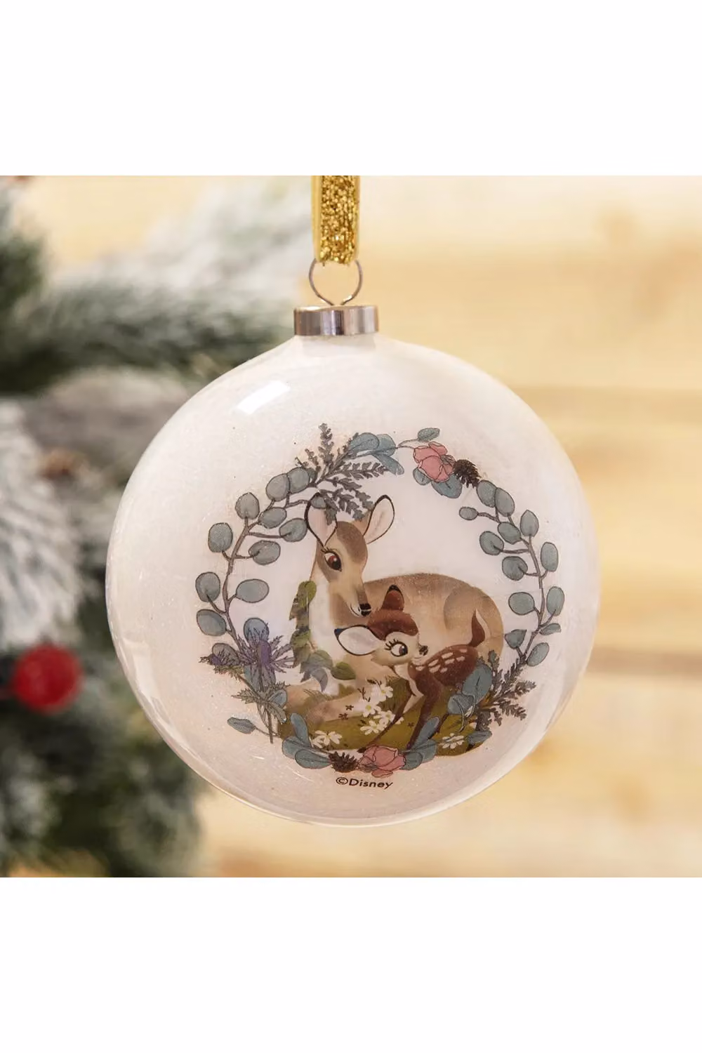 Widdop Disney Bambi and Enchanted Forest Friends Set of 7 Glitter Glass Christmas Tree Baubles – 3