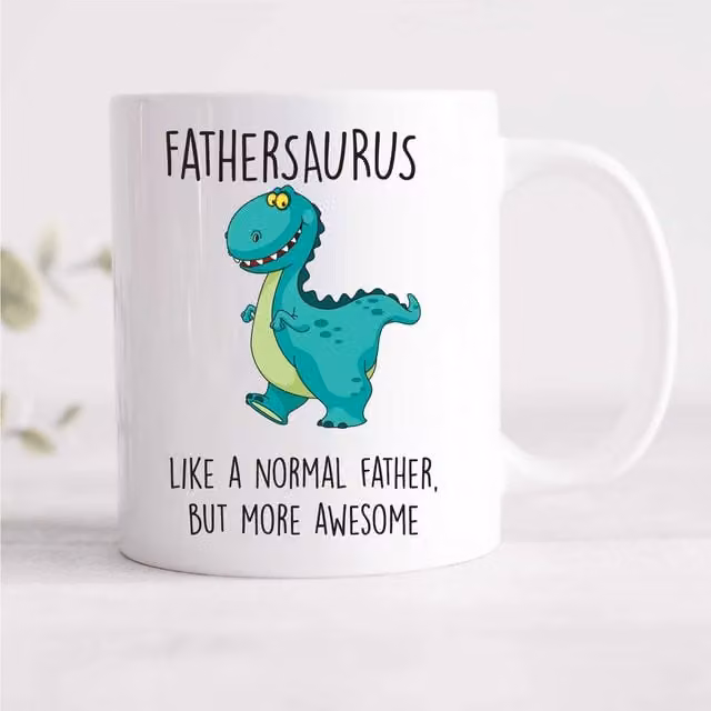 60 Second Makeover Fathersaurus Ceramic Mug in White
