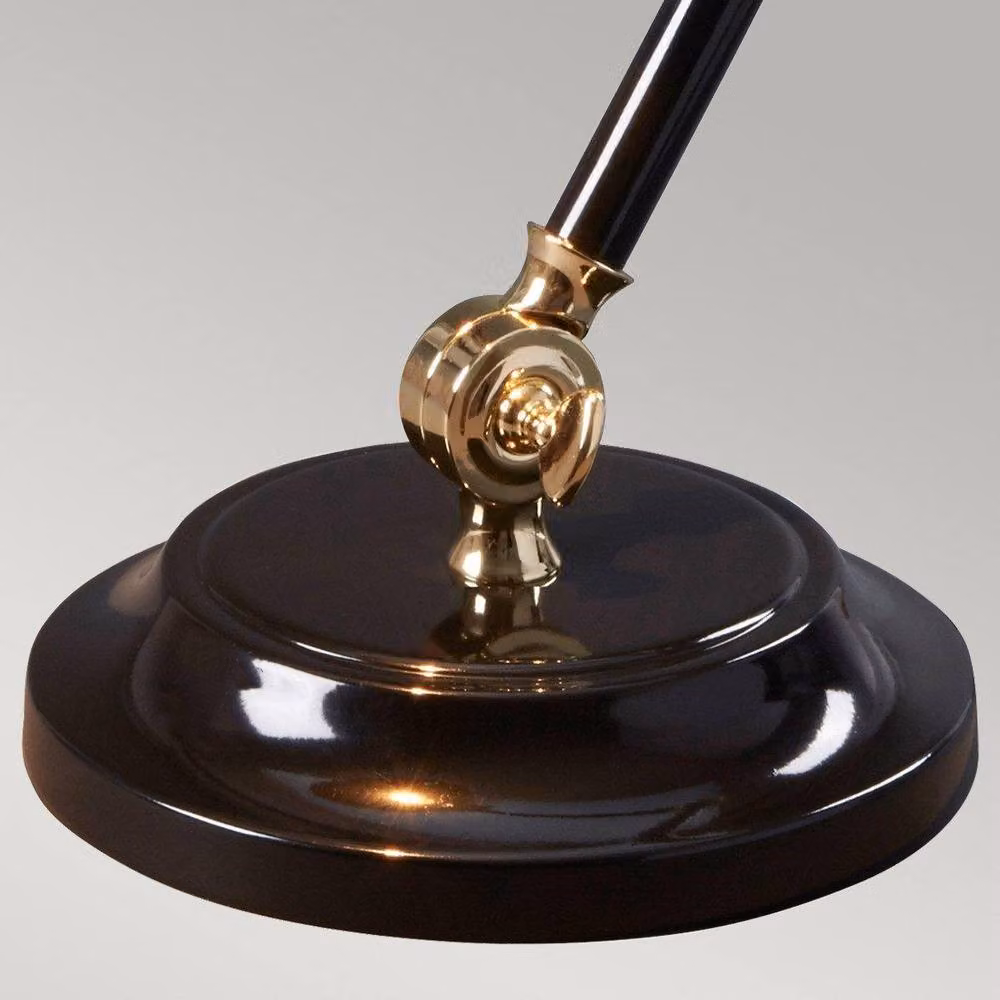 Netlighting Provence Element Mid-Century Table Lamp in Black and Yellow with Polished Brass Metal Finish, E27 – 4