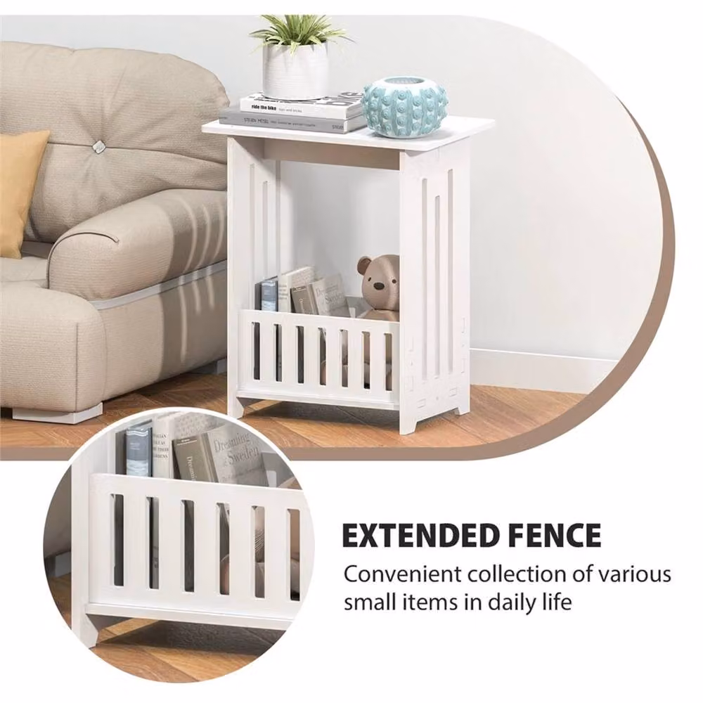 EONLION Slim Wood Bedside Table and Bedroom Nightstand in White – 2