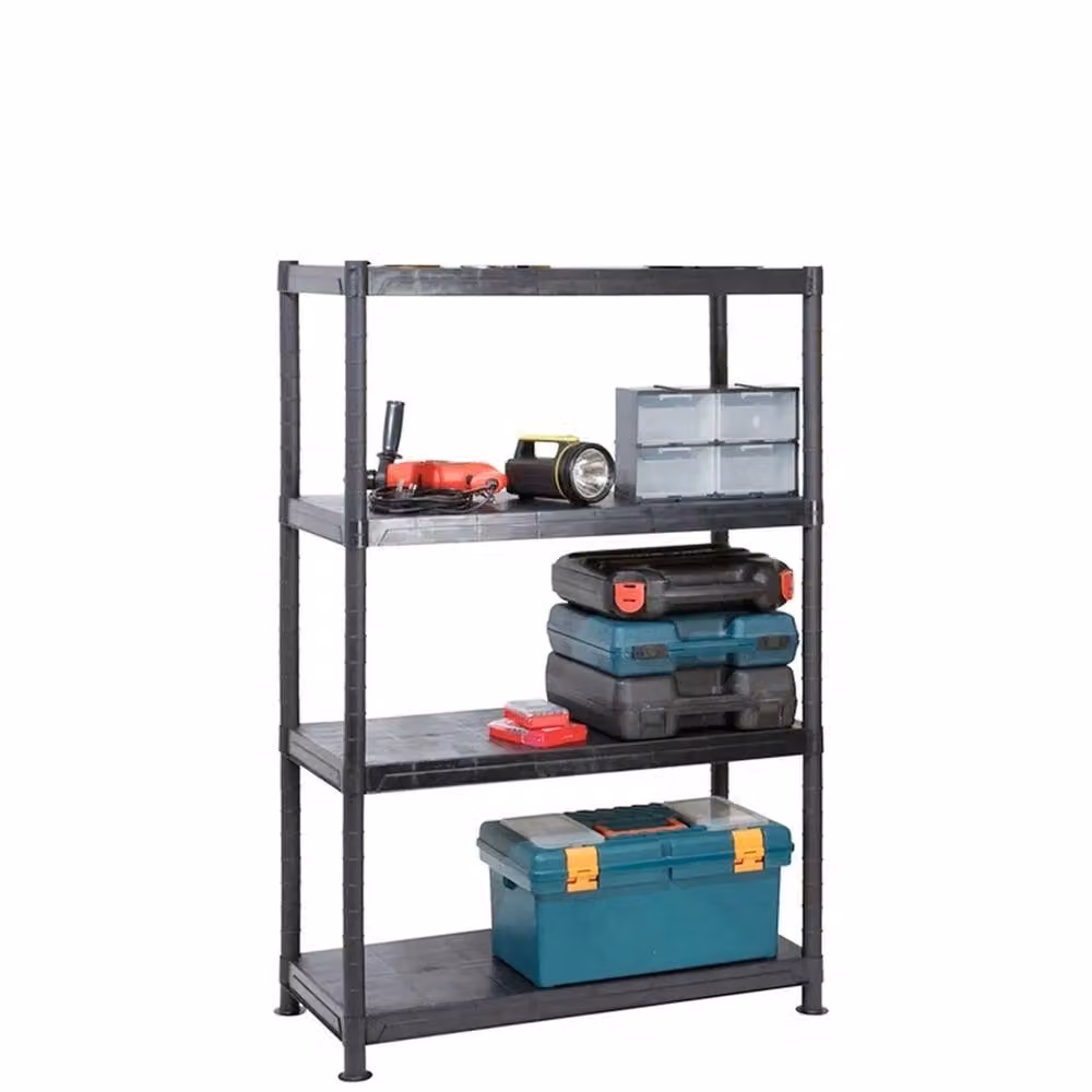 Nordara 4 Tier Plastic Shelving Unit in Black – 2
