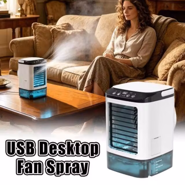 NESTLUNE Portable 3-Speed Air Cooler Fan in White – 1