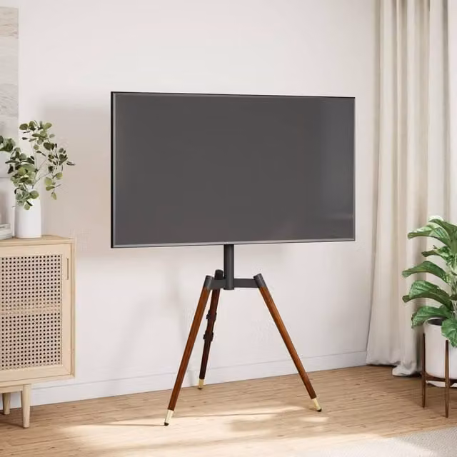 Berkfield Home TV Tripod Stand for 37-65 Inch Screens, Black, Max VESA 400x400 mm and 40 kg Capacity – 1