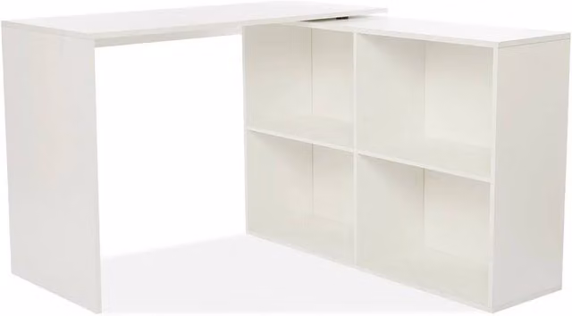 KORVIXA MONDEER White L-shaped Corner Computer Desk