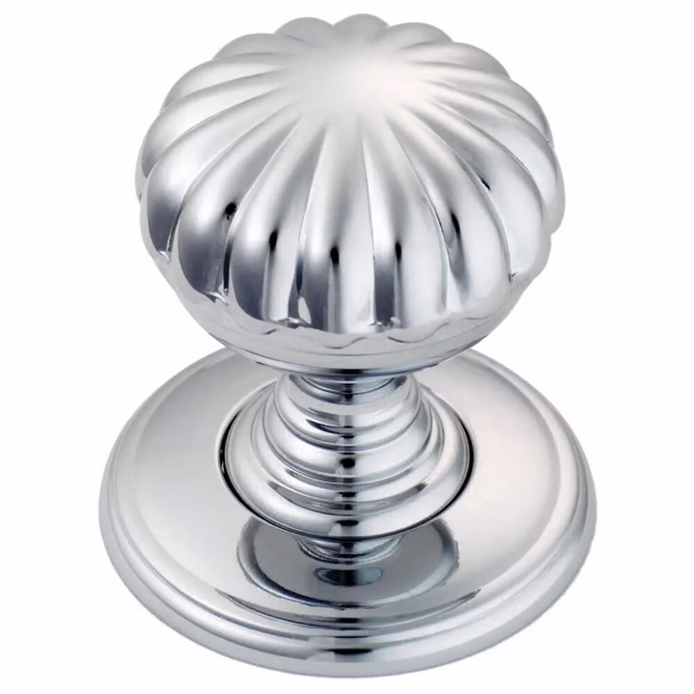 Loops 4-Pack Flower Design Textured Cupboard Door Knobs in Polished Chrome, 31mm Diameter – 2