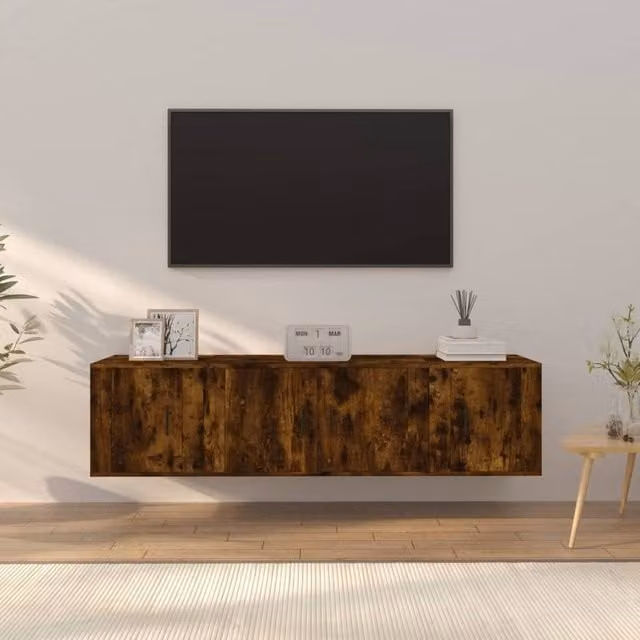 Berkfield Home 3 Piece Smoked Oak TV Cabinet Set in Brown – 1