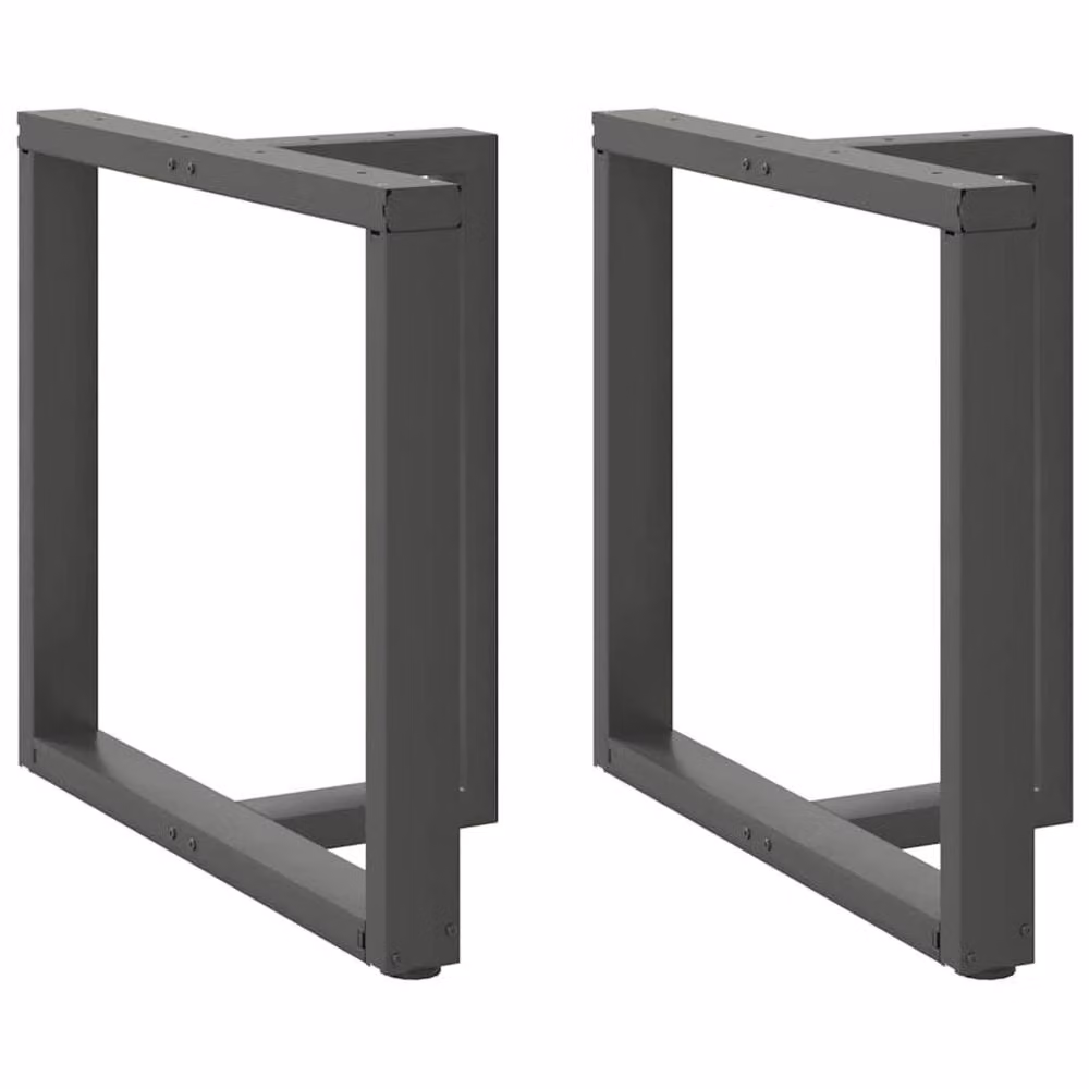 Berkfield Home Modern T-Shaped Dining Table Legs, 2 Pieces, Anthracite Grey, W/D/H: 70 x 35 x 72-73 cm – 2