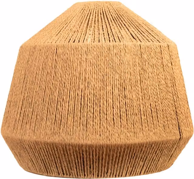 ValueLights Boho Cylinder Woven Wood Ceiling Pendant Light Shade in Beige and Yellow, H 45.0 cm, W 40.0 cm, D 37.5 cm